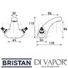 Bristan CHOICES Basin Mixer Clicker Waste Tap Dimensions